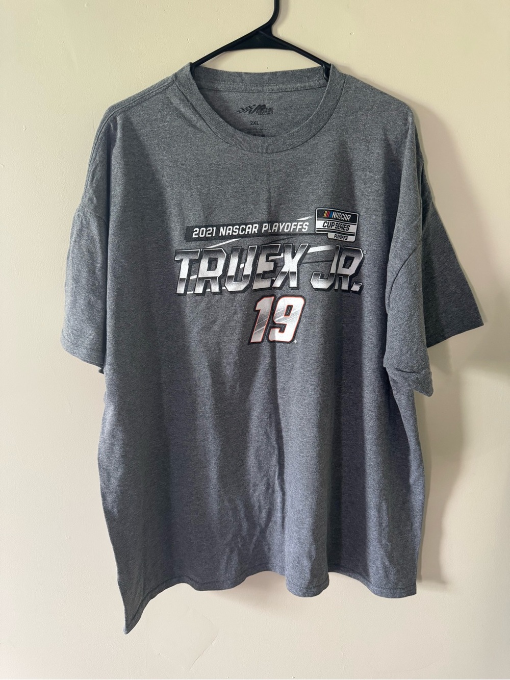 2021 NASCAR Playoffs Martin Truex Jr #19 Gray T-Shirt Size 2XL Joe Gibbs Racing